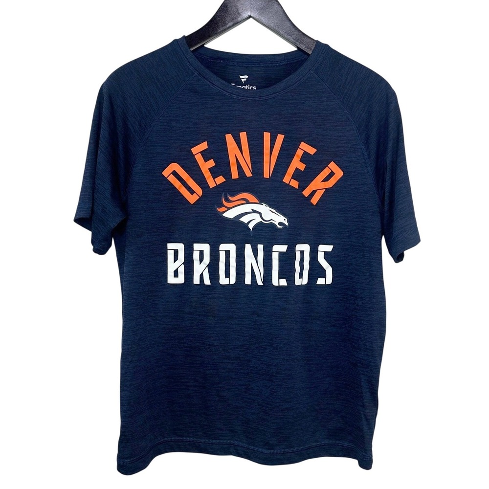 Fanatics Denver Broncos NFL Mens Medium Navy Heather Performance T-Shirt
